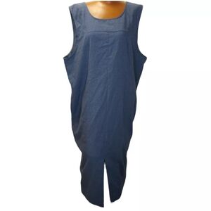 Stephanie Thomas Lagenlook Maxi Dress Woman Plus 18W Teacher  Chambray USA Blue